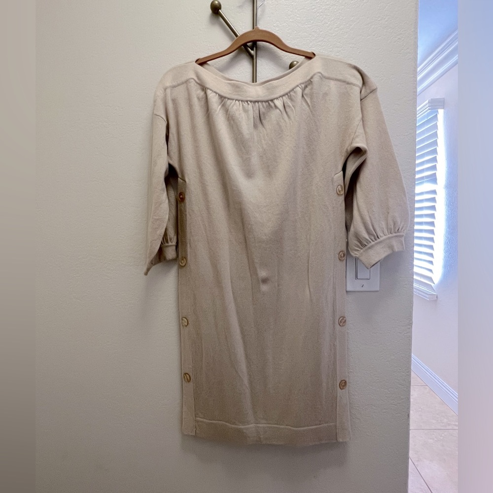 Karoo Mark Eisen cashmere oatmeal boatneck dress, relaxed/oversized, size 0.